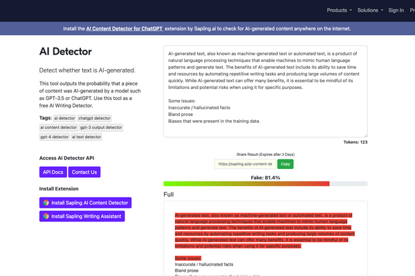 Best AI Plagiarism Checker for Writing Papers: Sapling AI