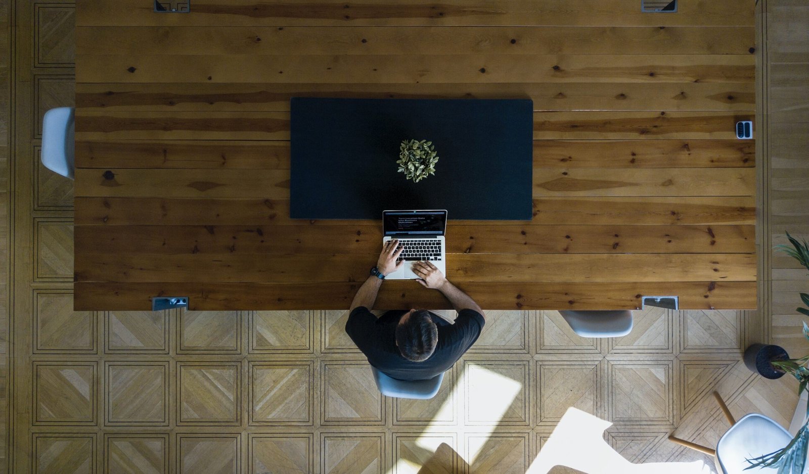 high angle view of man using conch anti ai detector